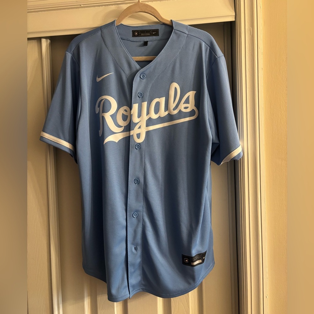 Nike Light Blue Royals Bo Jackson Baseball Jersey Size Large